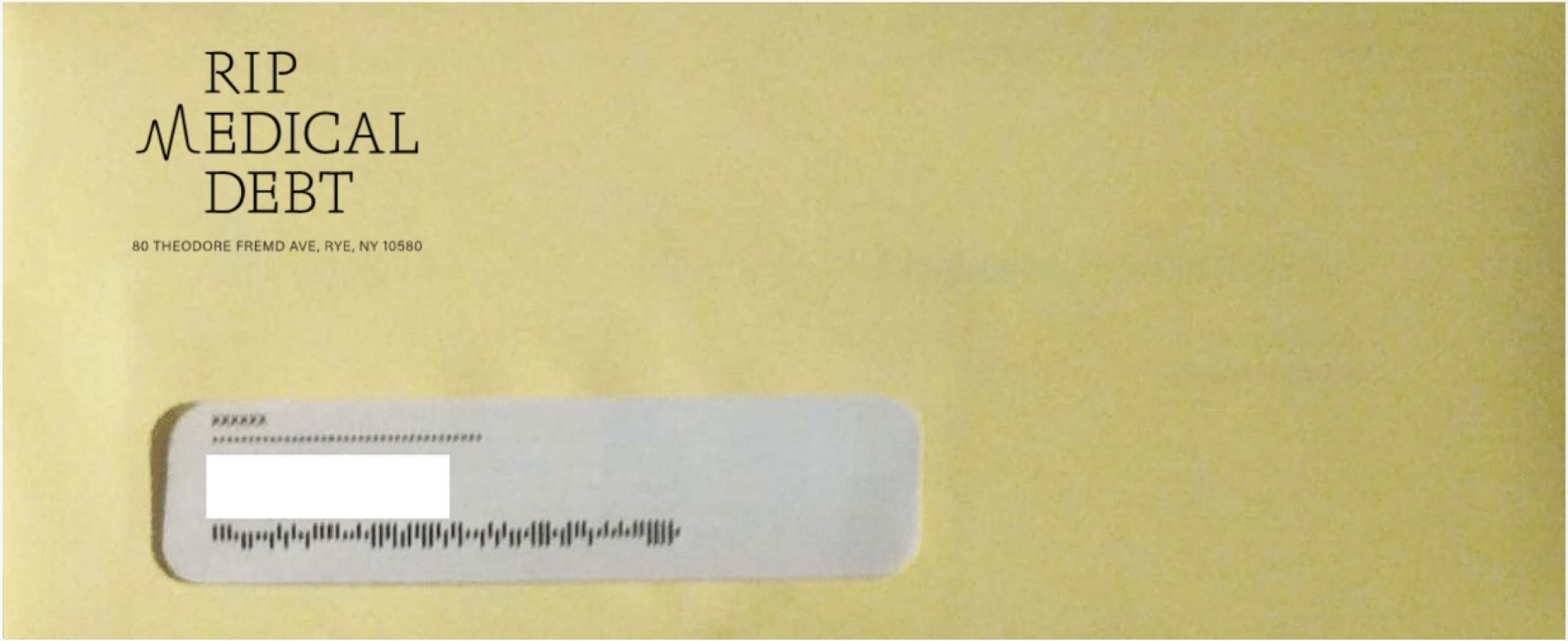 Envelopes like this one went out to households across New York late last year, informing the recipients that their medical debt was erased.